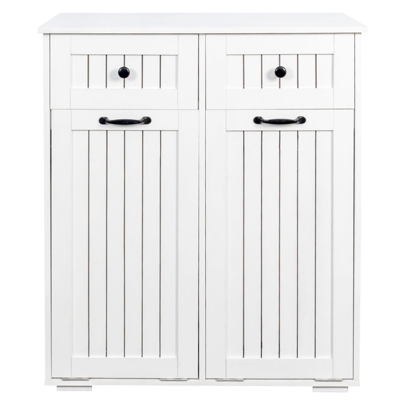 Armoire à linge avec 2 paniers à linge amovibles et 2 tiroirs