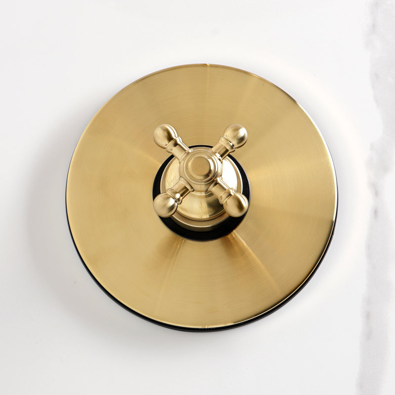 Robinet de douche à pression équilibrée à poignée simple Kingston Brass Metropolitan, Laiton brossé