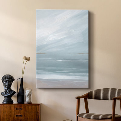 Aqua Soft Shores I -Custom Wrapped Gallery Cavas