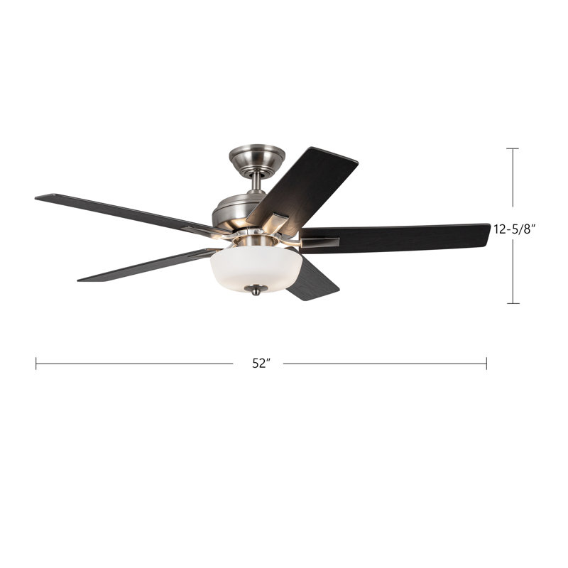 Erikson LED Ceiling Fan, Matte Black, Black