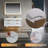 48" Wall-Mounted Double Sink Bathroom Vanity With Stone Countertop, LED Light & 6 Soft-Close Drawers, Modern Design-1593083942