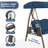 Manhattan Porch Swing w/Rotatable Canopy, 2 in 1 Patio Swing Bed and Swing Chair-1309361617