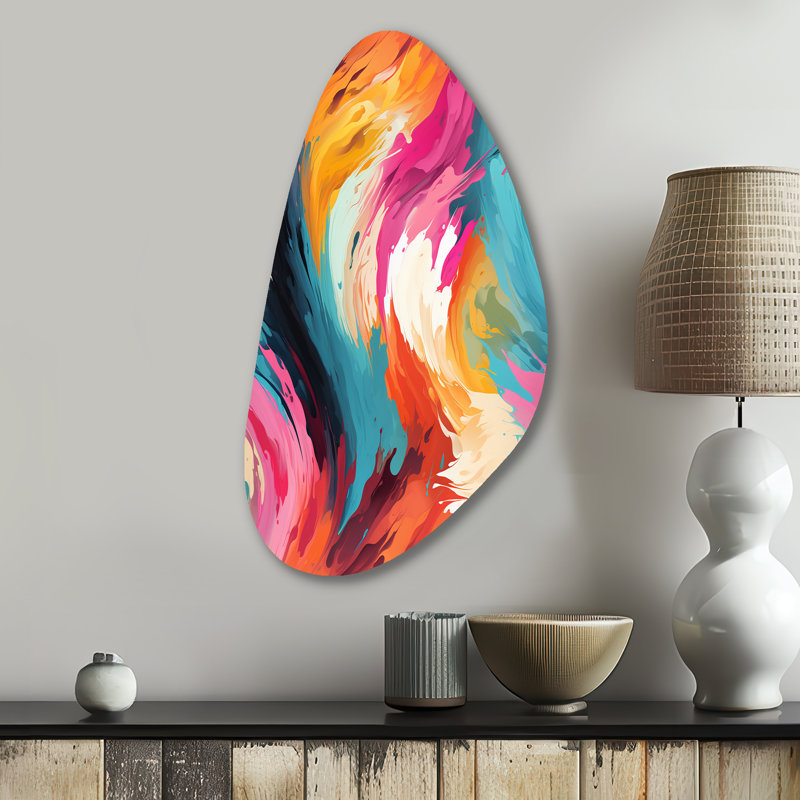 Daileigh - reproduction abstraite de forme irrégulière, art mural moderne asymétrique en métal, H 31 po x l 17 po