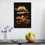 Celestial Layers Colorful Mystical Retro Landscape Nature Wall Art Print by Treechild - Wrapped Canvas Print-1665793518