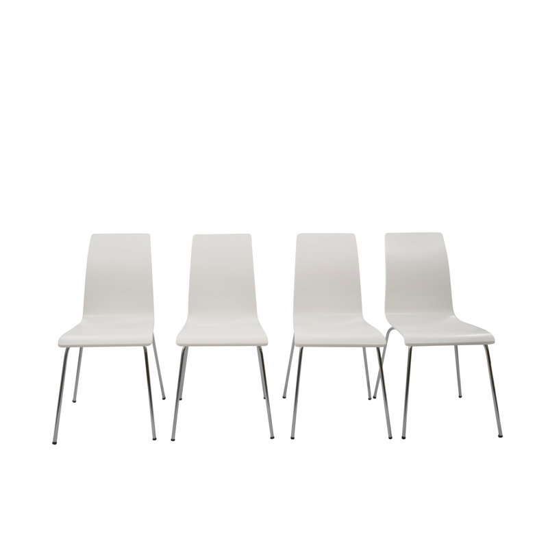 Kayman 18'' H Side Chair, White, Chrome