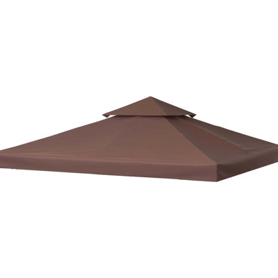 9.86' X Gazebo Canopy Replacement, 2 Protection , , Coffee, Matches 01-0153 & 100100-076 Frames Replacement 9.8' 9.8', Cloth, Suits Outdoor