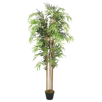Faux Bamboo Tree Plant in Plastic Pot