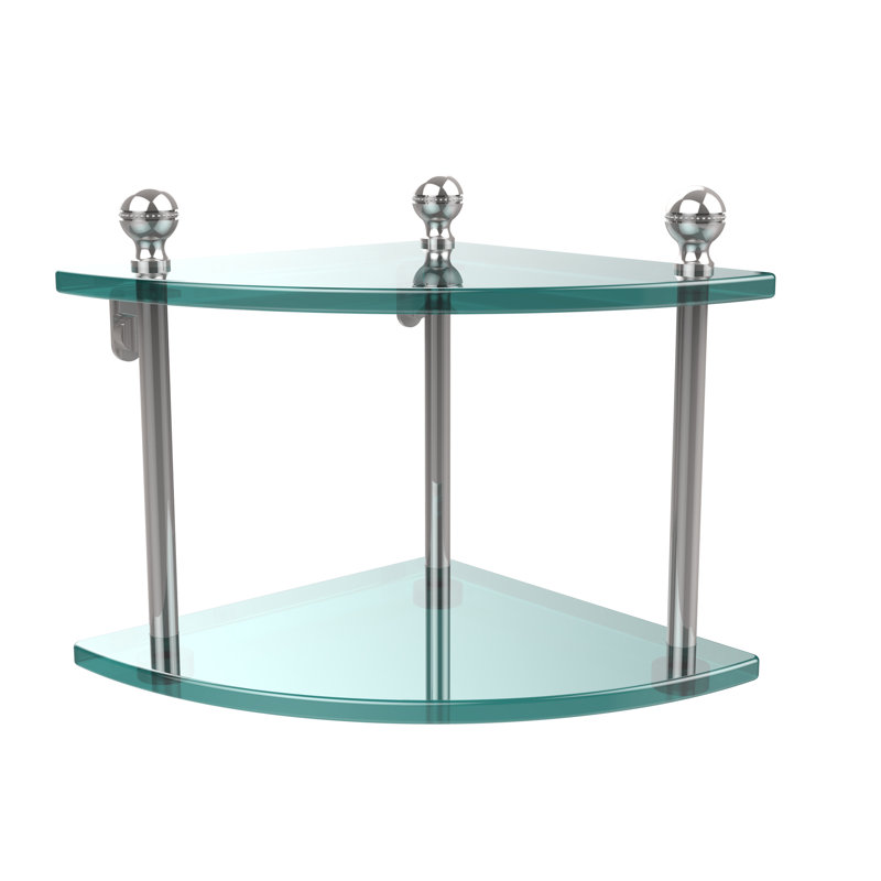 Morosini 2 Piece Corner Shelf, Polished Chrome