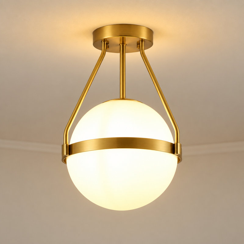 Luminaire encastré avec abat-jour en verre 1-E12