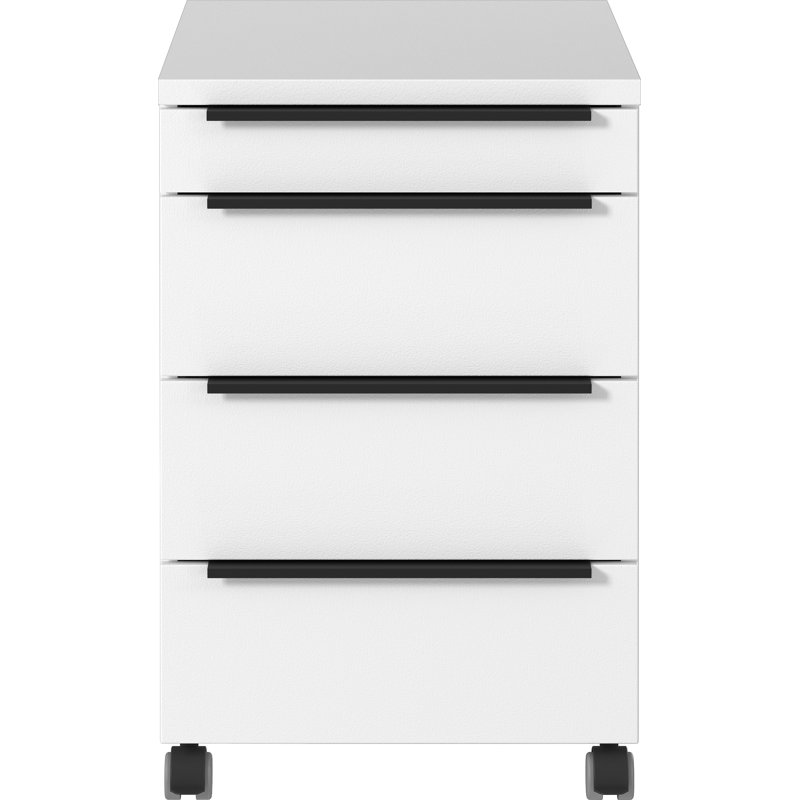 Mastandrea 63cm Wide 4 -Drawer Mobile File Cabinet, White