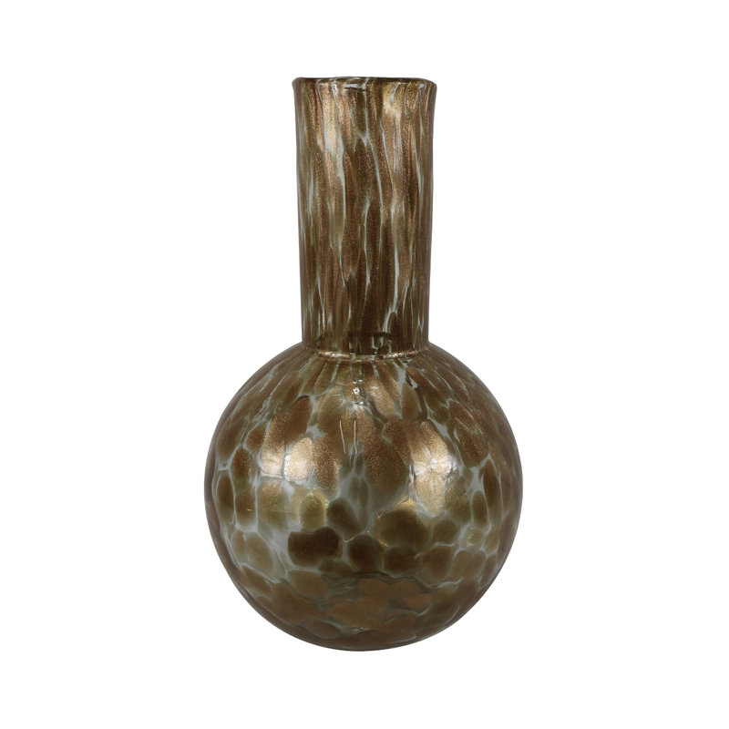 Corragh Luxury Handmade Vase for the Living Room, Modern Glass Vase Decor, Gold