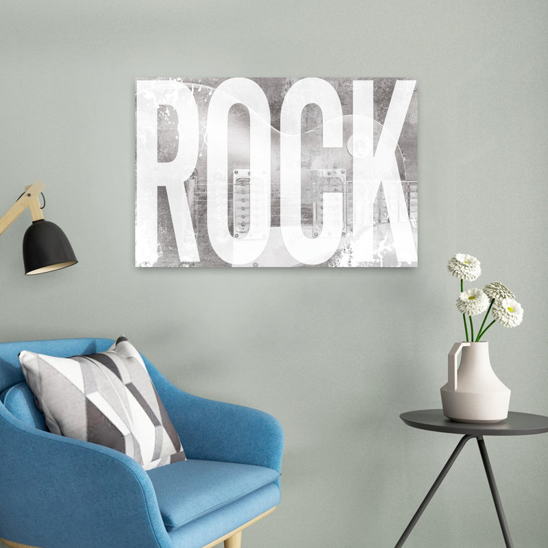 Grungy rock, art abstrait rétro, H 16 po x l 24 po