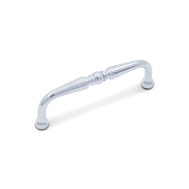 CP Series 3 1/2" Center to Center Decorative Curved Pull, Polished Chrome