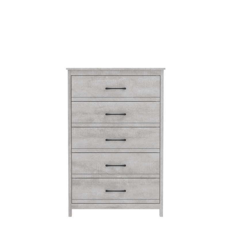  Commode 5 tiroirs (verrouillage), Gris