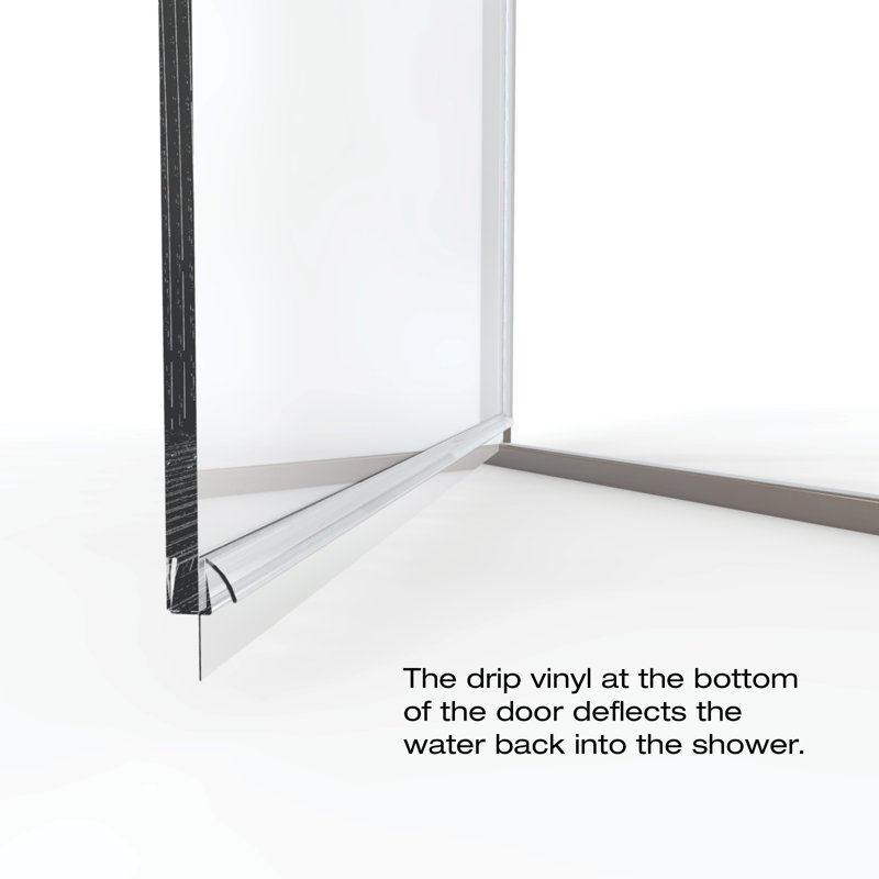 Porte de douche encadrée l 57 po x H 72,13 po Infinity, Bronze huilé, AquaGlideXP transparent