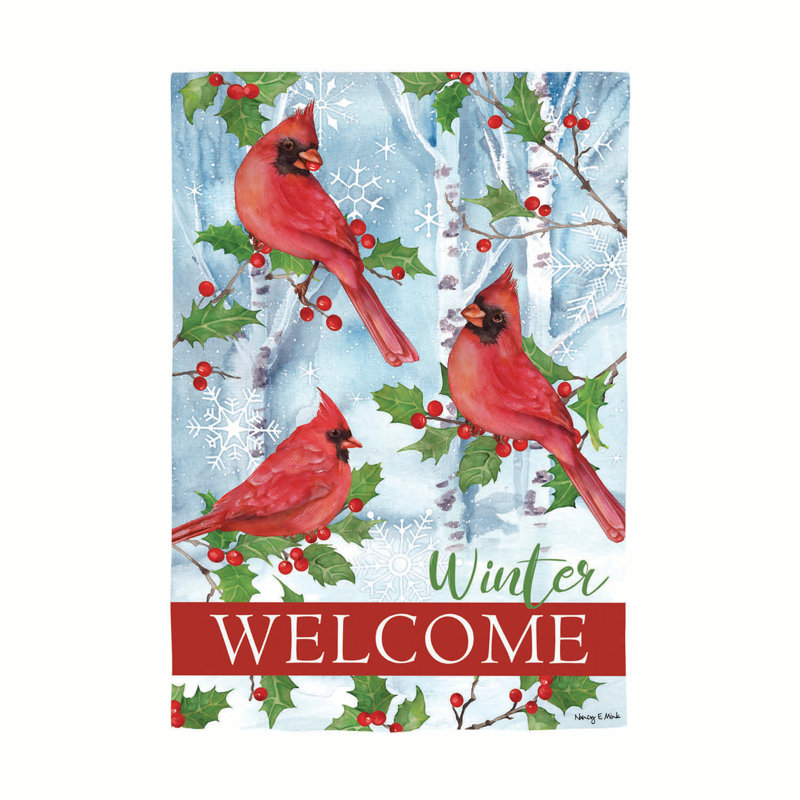 Winter Visit Garden Flag