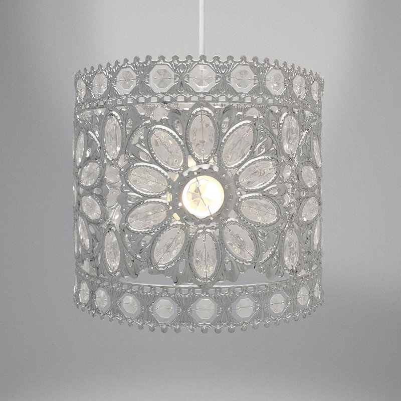 Embree - Light Silver Drum Pendant