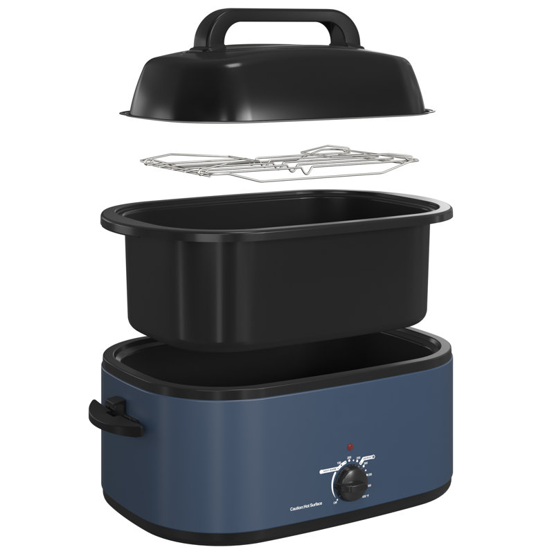 Sunvivi Electric Roaster Oven with Removable Pan, Blue, 24 quarts
