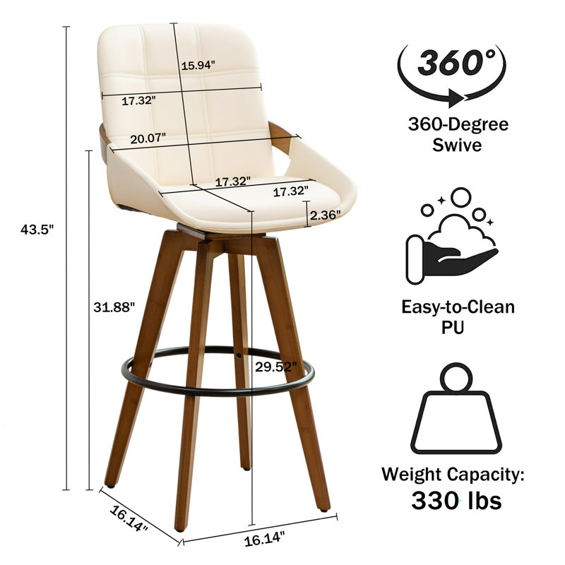 Bar Stools, Beige, Bar Stool (29.52" Seat Height)