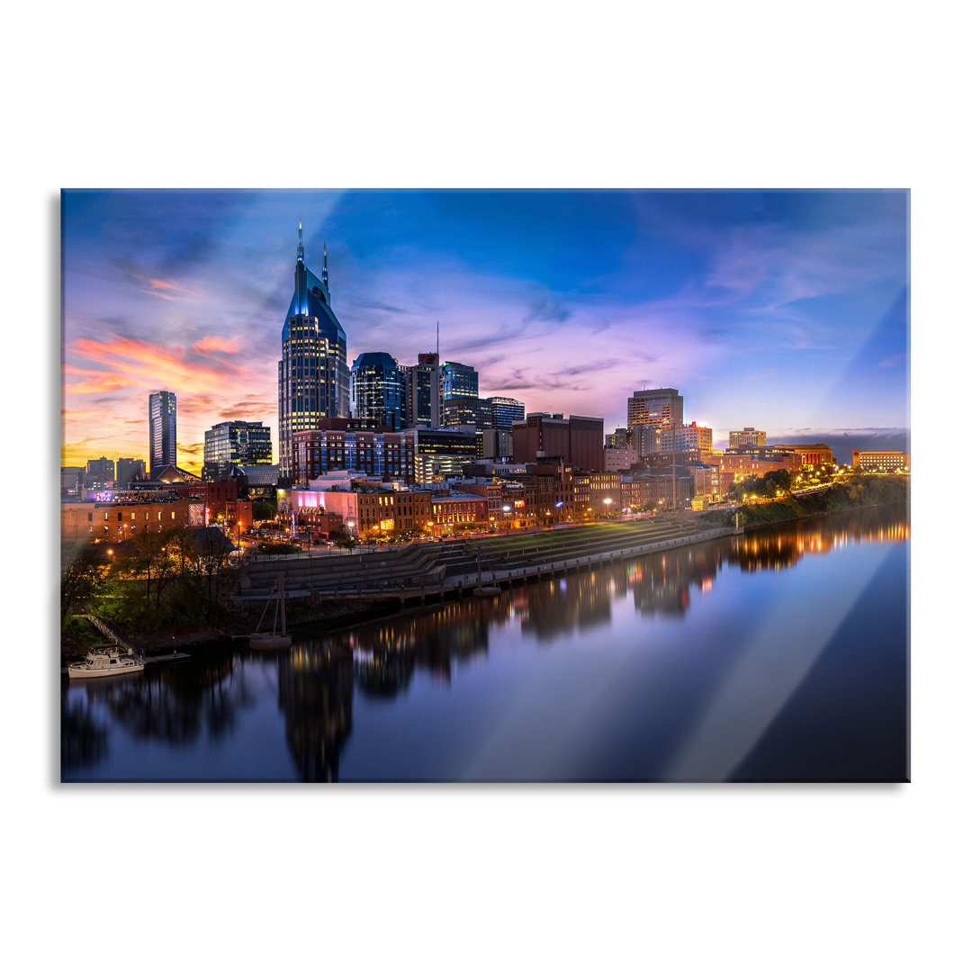 Glasbild Nashville Skyline Panorama