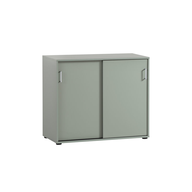 Niels 2 -Door 2 -Shelf Storage Cabinet, Pistachio