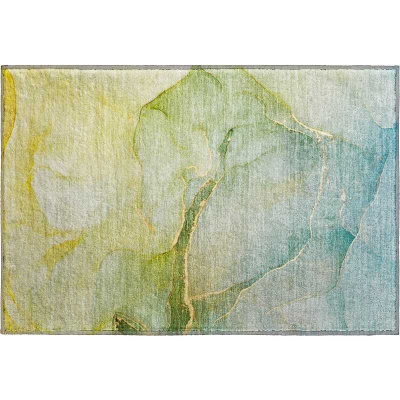 Tapis de couloir vert Premium 2 pi 3 po x 7 pi 6 po lavable à la machine Premium Cerrito AMF508