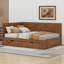 Lit de jour simple en bois avec 2 tiroirs et garde-corps rustique-102240170