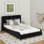 Luxurious Faux Leather Upholstered Platform Bed With Thickened Headboard, Bluetooth Speakers And RGB LED Light-1262582057-1262582059