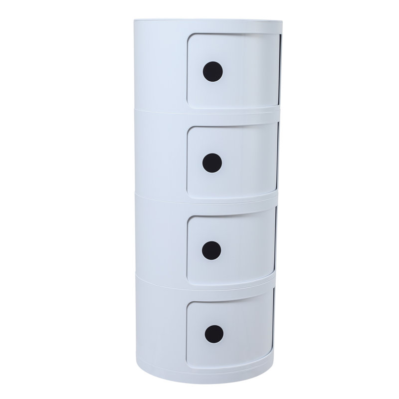 Rangement 4 tiroirs avec rangement, Blanc / Blanc