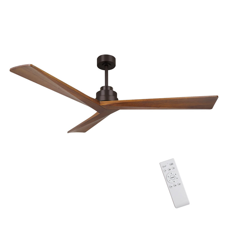 Ventilateur de plafond 52 po sans lumière, Noir, Brun