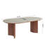 Table basse ovale moderne en pierre texturée Travertine de 47 po Meranda