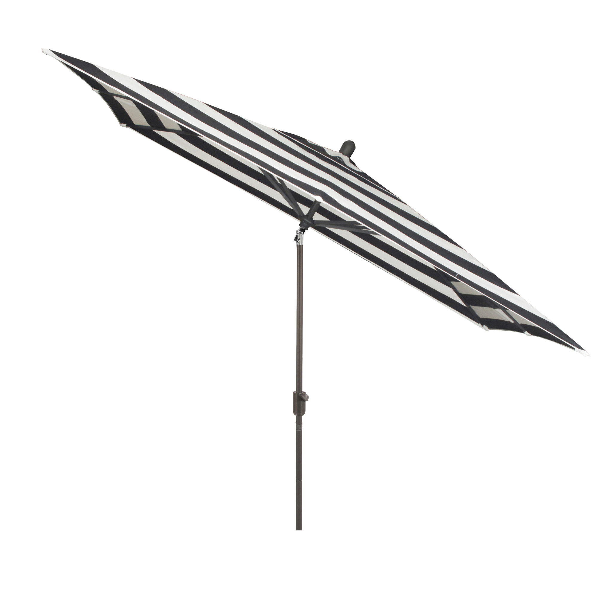 Olivier 116.7'' Outdoor Umbrella, Black Polyester Stripes, Black Sapphire