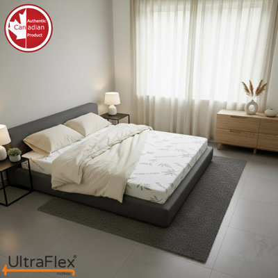 Matelas en mousse réversible UltraFlex® pour grand lit SUPREME UltraFlex® | Confort gel rafraîchissant, housse en tissu de bambou et support orthopédique | Fabriqué au Canada