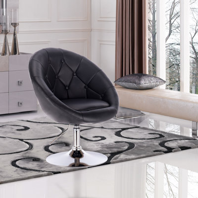 Mckellar Swivel Upholstered and Faux Leather Bar Stool with Steel Frame
