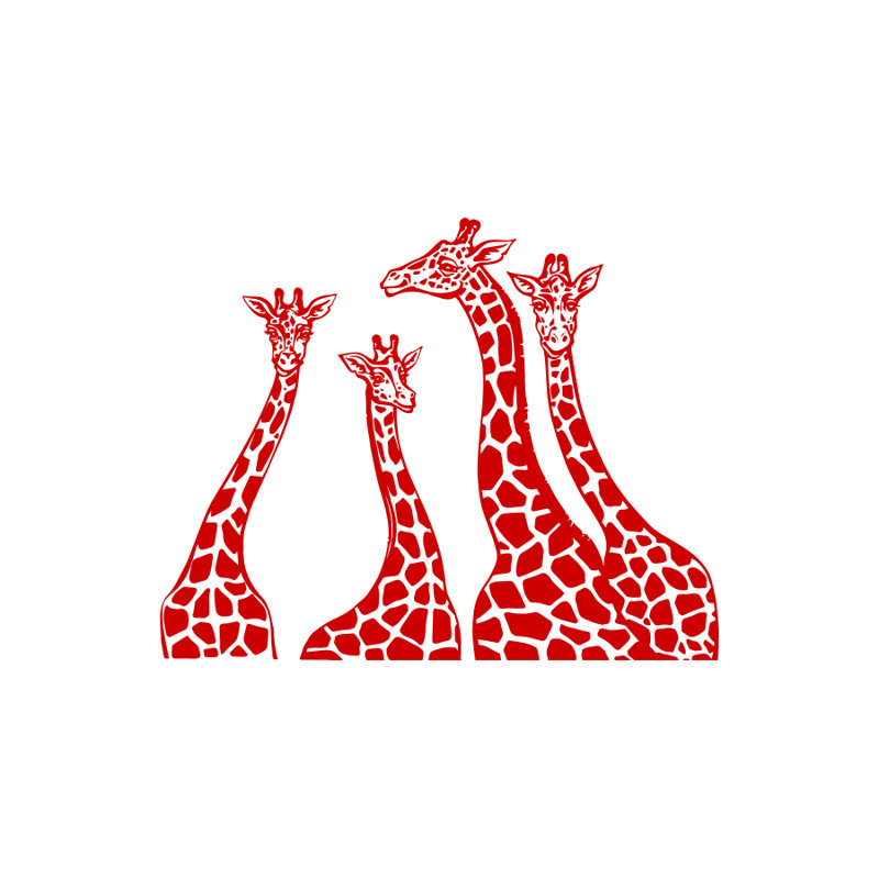 Adhésif décoratif famille girafe, Bourgogne
