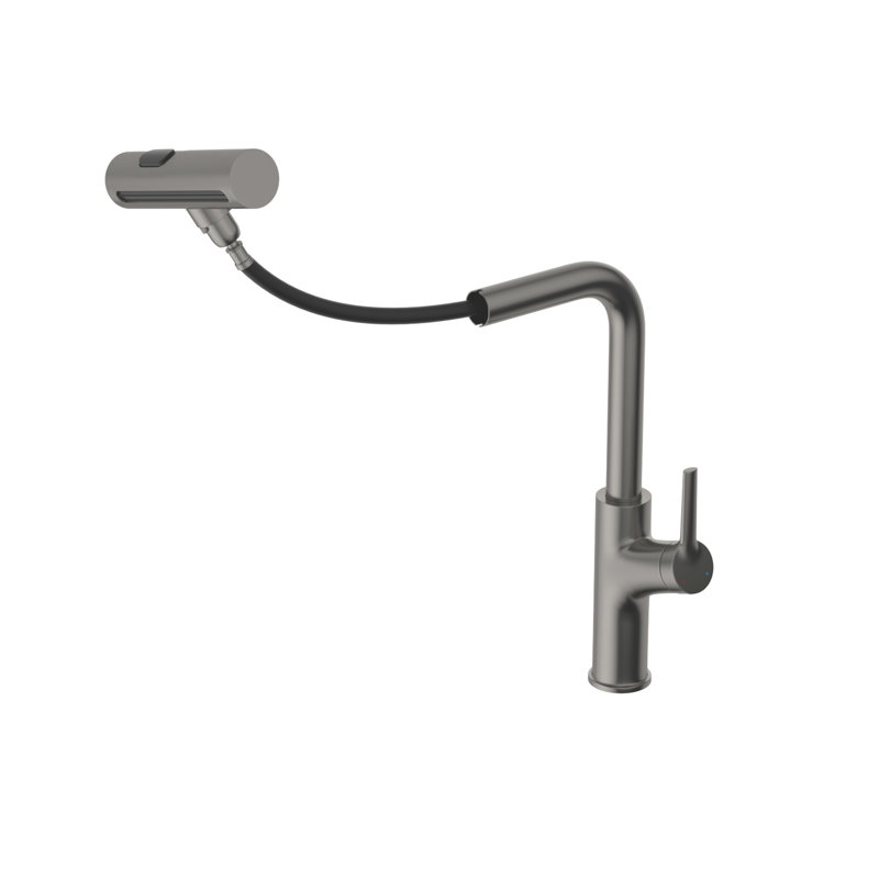 4 Spray Modes Gunmetal Black Faucet, 360 Pull - Down Feature, Splash Functionality, Ceramic Cartridge, Installation Guide, 5.51 Inches Base Depth Kitchen Faucet With In Black, Cartridge For Smooth