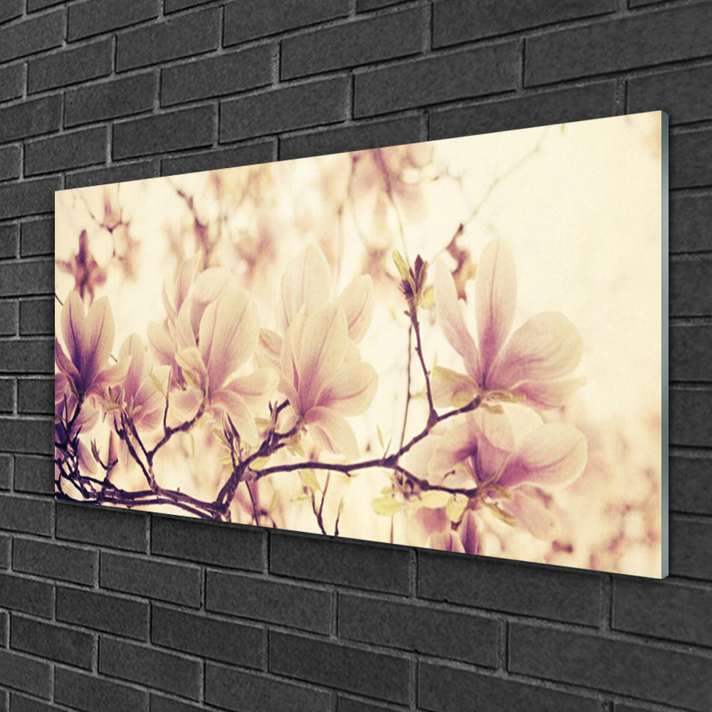 Glasbild Blumen Floral