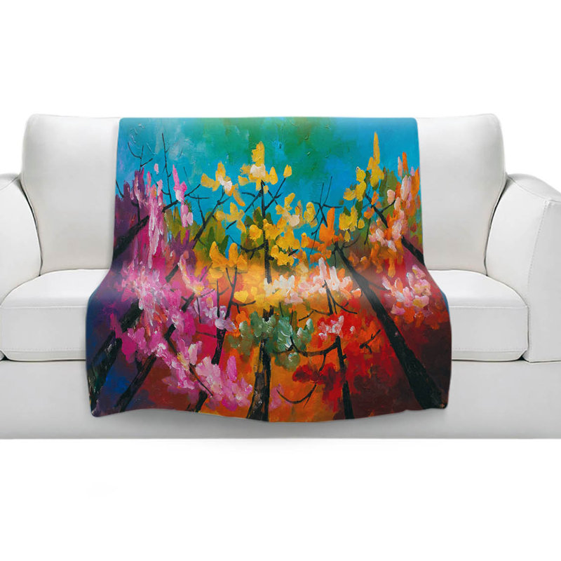 Couverture sherpa doux sapin colorée 3, l 68 po x L 80 po