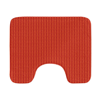 Modern Toilet Mat U-Shape Bathroom Rug 20" Scarlet Black and Red