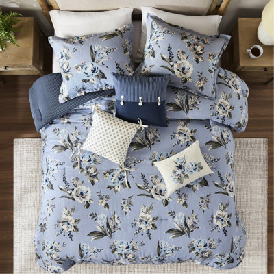 Édredon toutes saisons à motif floral très grand réversible 7 pièces, standard 100, taille facile d'entretien, 7 pièces, lavable à la machine