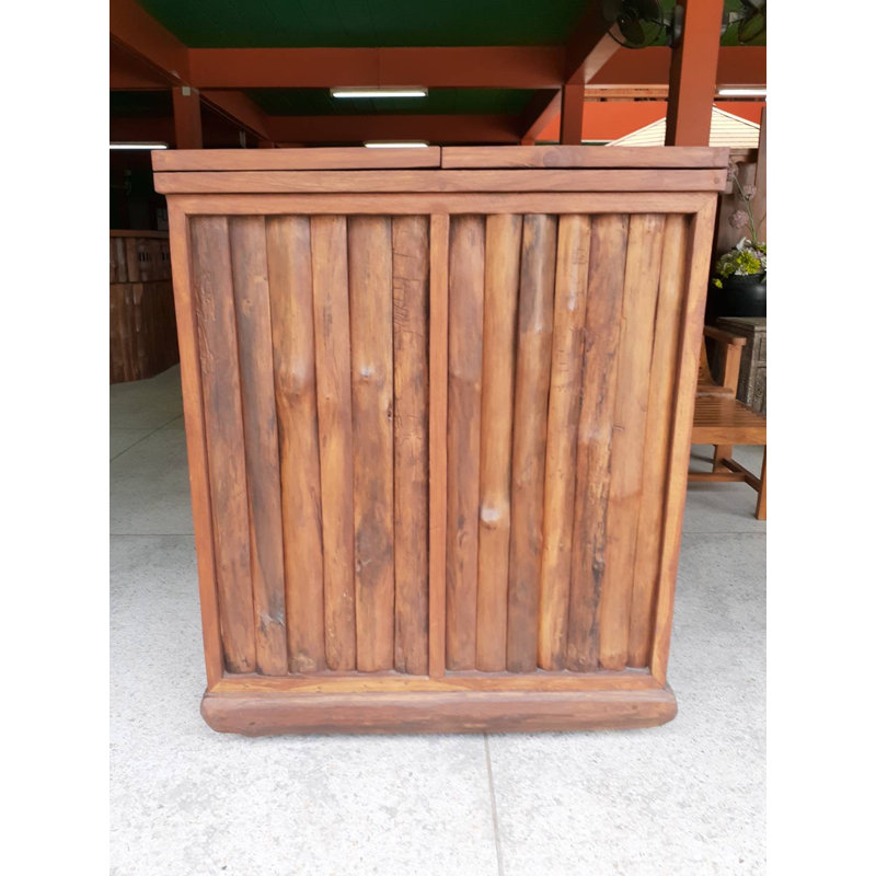 Turcotte 38'' Solid Wood Bar Cabinet