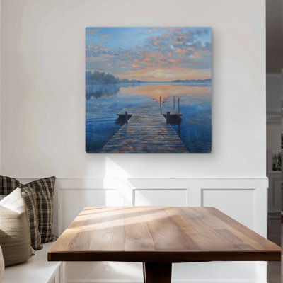 Calm dock - White Metal Print for Elegant Home Decor