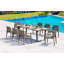 7 Pcs Grade-A Weathered Teak Wood Dining Set: 98" Sema Rectangle Table  And 6 Sema Arm Chairs #11Se3306-1991485115