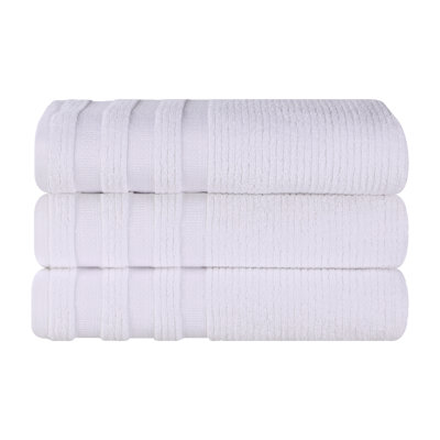 3-Piece Geometric Zero-Twist Cotton Towel Set