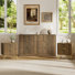 Ensemble de commode et table de chevet 3 pièces pour chambre à coucher, commode cannelée 7 tiroirs de 55 po