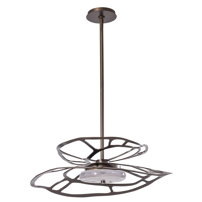 Muse LED Pendant, Dark Smoke, 5.2" H x 23.1" W x 23.1" D