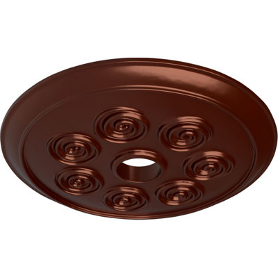 Endurathane Spiral Ceiling Medallion, 25 1/4"OD x 4"ID x 2"P (Fits Canopies up to 4"), Hand-Painted Antique Copper Finish
