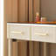 Ensemble coiffeuse et miroir en verre blanc-1473847068