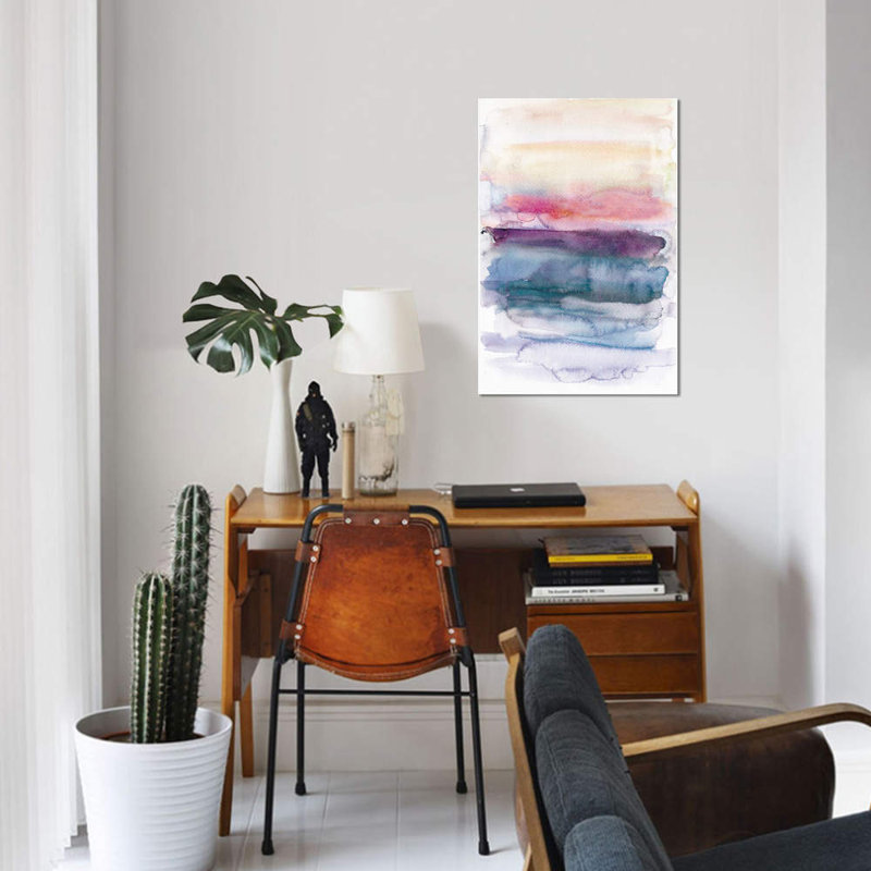 «Sunset Abstract», reproduction sur toile, H 40 po x l 26 po x P 1,5 po, Pas de tapis, Toile tendue