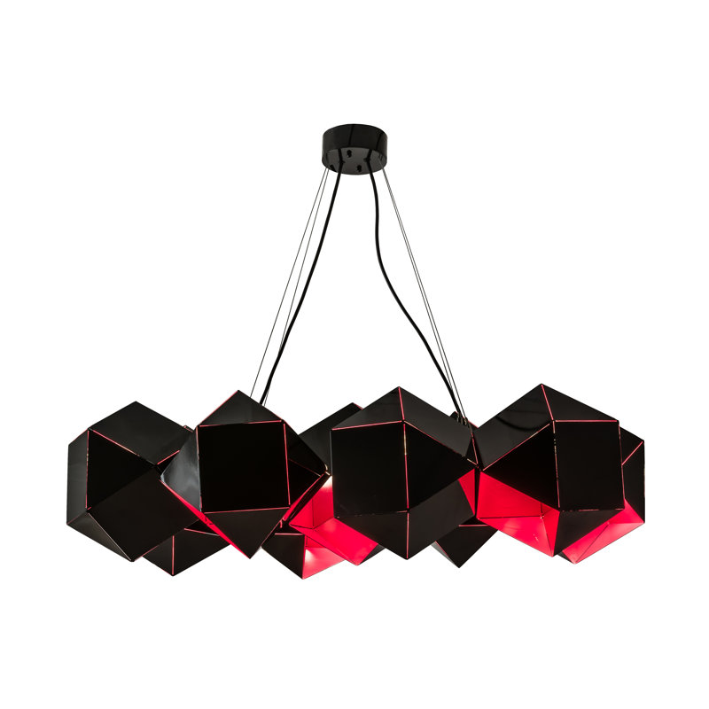 Vierzehn 9 - Light Chandelier, Mirror Black/Gold